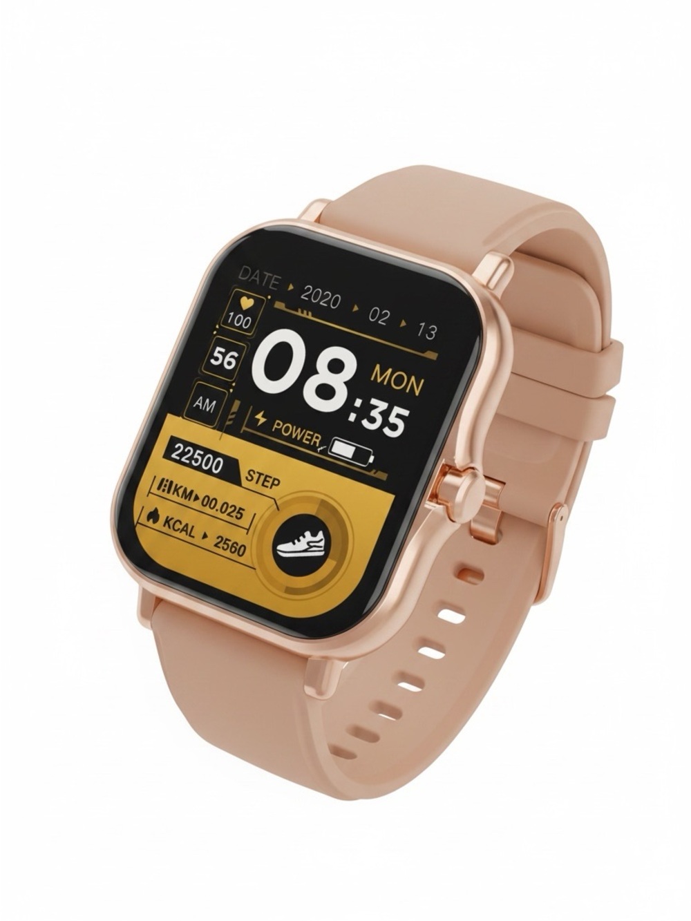 Doviico Rose Smartwatch with Blush Silicone Band - Advanced Fitness Tracker NIP